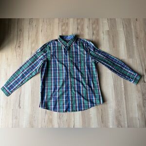 Chaps Men’s XXL Plaid Button Down Shirt Big & Tall Stretch Easy Care Classic Fit